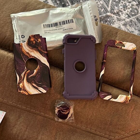 Hocase for iPhone SE 2022/2020 Case, Heavy Duty Shockproof Protection. Purple - Picture 1 of 7